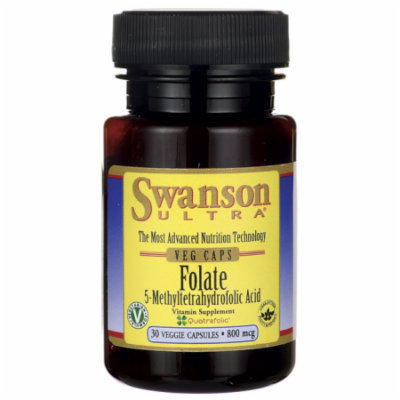 Swanson Folate (5-Methyltetrahydrofolic Acid) 800 mcg 30 Veg Caps