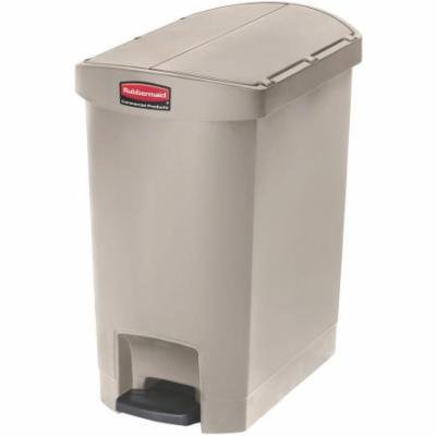 Rubbermaid Commercial Slim Jim End Step Style 8 gal. Resin Step-On Container, Beige