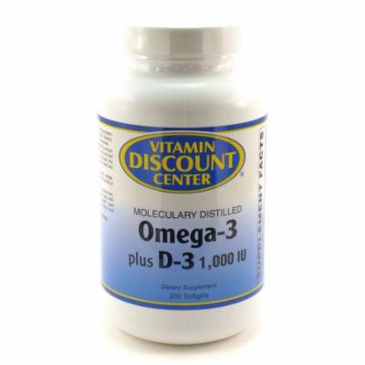 Omega-3 plus D-3 1000 IU by Vitamin Discount Center - 200 Softgels