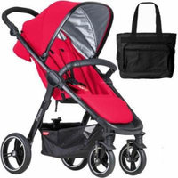 Phil & Teds Smart Buggy Baby Stroller With Diaper Bag - Cherry