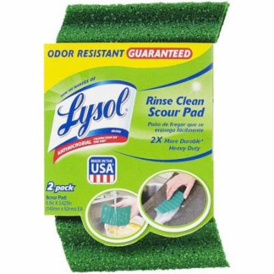 Lysol Antimicrobial Rinse Clean Scour Pads, 2 count