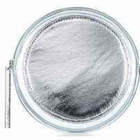 M.A.C Cosmetics Iced Delights Clear Silver Round Makeup Cosmetic Bag