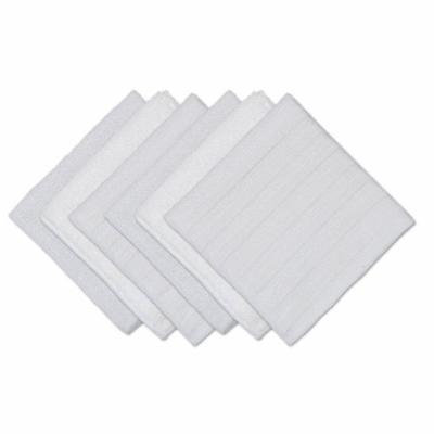 Set of 6 Textured,White, Scrub, Scour and Polish Cleaning and Dusting Cloths