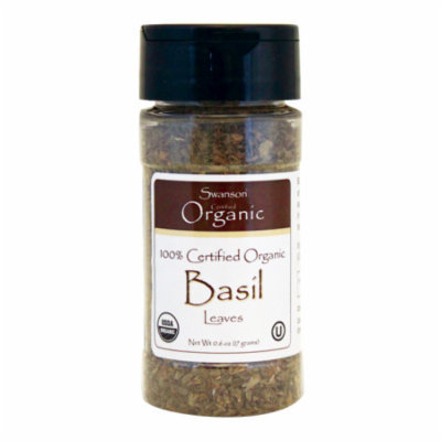 Swanson 100% Certified Organic Basil Leaves 0.6 oz (17 grams) Pwdr