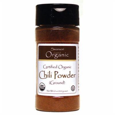 Swanson Certified Organic Chili Powder (Ground) 1.9 oz (53.9 grams) Pwdr