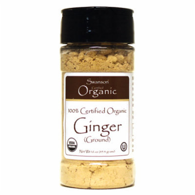 Swanson 100% Certified Organic Ginger (Ground) 1.6 oz (45.4 grams) Pwdr