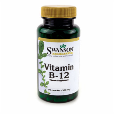 Swanson Vitamin B-12 (Cyanocobalamin) 500 mcg 250 Caps