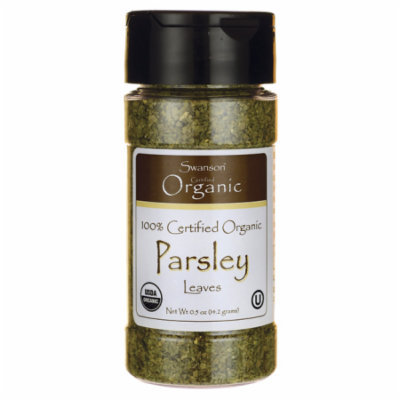 Swanson 100% Certified Organic Parsley Leaves 0.5 oz (14.2 grams) Flakes