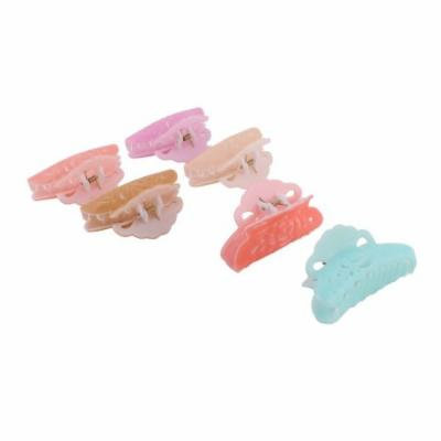 Ladies Women Plastic Flower Hollow Out Design Hairclips Hair Claw Clip 6pcs