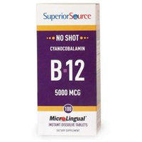 Superior Source - No Shot B12 Cyanocobalamin Instant Dissolve 5000 mcg. - 100 Tablets