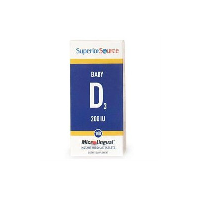 Superior Source - Baby Vitamin D3 Instant Dissolve 200 IU - 100 Tablets.