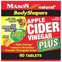 BodyShapers, Apple Cider Vinegar Plus, with EGCG & Bitter Orange, 60 Tablets, Mason Natural