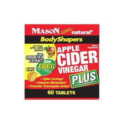 BodyShapers, Apple Cider Vinegar Plus, with EGCG & Bitter Orange, 60 Tablets, Mason Natural