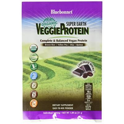 Bluebonnet Super Earth Veggie Protein Powder Original, Chocolate Mocha, 0.55 Pounds