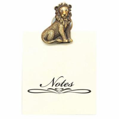 Greatlookz All For Giving Lion Memo Note Pad with Magnetic Clip, Brass