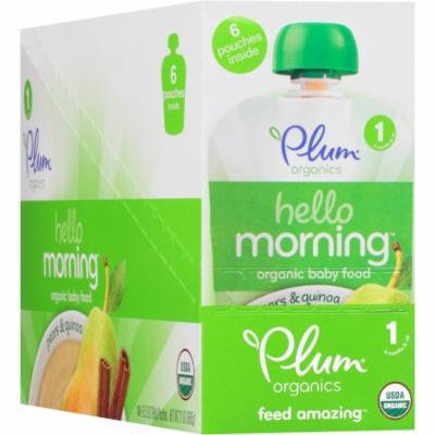 Plum Organics Hello Morning Stage 1 Pears & Quinoa Baby Food, 21 oz, (Pack of 12)