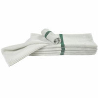 Nouvelle Legende® 14 X 18in Ribbed Bar Mop Microfiber Towels (12 Pack) Green Stripe