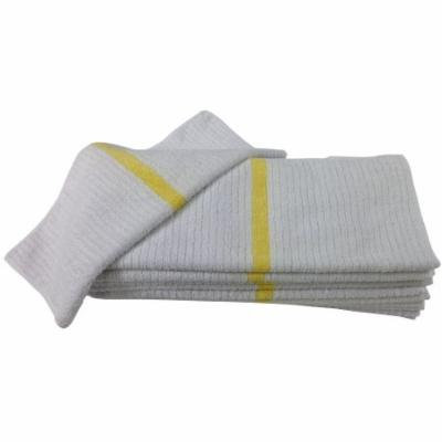 Nouvelle Legende® 14 X 18in Ribbed Bar Mop Microfiber Towels (12 Pack) Yellow Stripe
