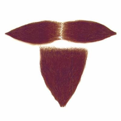 Real Human Hair Gentleman Petit Goatee 2pc Beard & Moustache Set, Brown