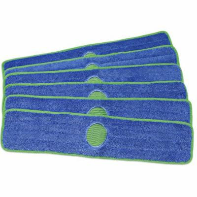CleanAide® Spot Cleaning 24 Inch Twist Yarn Microfiber Mop Pad with Scrubber - 6 Pack