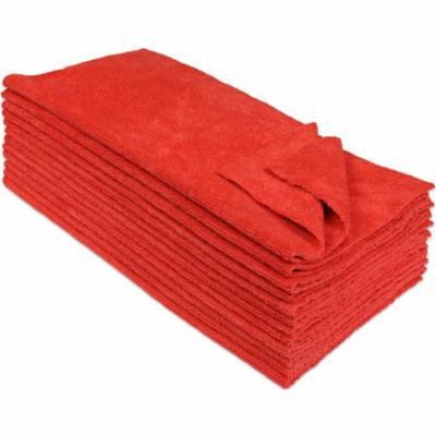 Eurow® Microfiber 14 x 14in 300 GSM Ultrasonic Cut Cleaning Towels 12-Pack