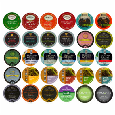 Deluxe Tea Single Serve cups For Keurig K Cup Brewer Variety Pack Sampler, 30 count