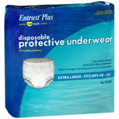 Sunmark Entrust Plus Disposable Protective Underwear Super Absorbency X-Large - 4 pks of 16 ct