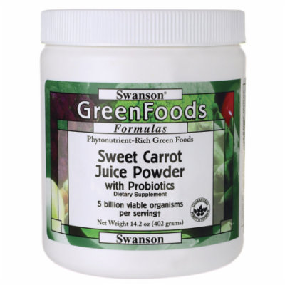 Swanson Sweet Carrot Juice Powder with Probiotic 14.2 oz (402 grams) Pwdr