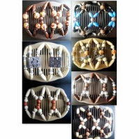Ddi Wholesale Wood Beaded Hair Combs Hair Clips (pack Of 48)