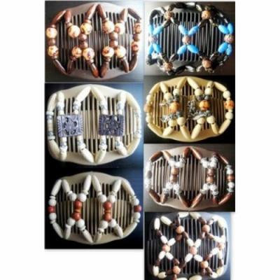 Ddi Wholesale Wood Beaded Hair Combs Hair Clips (pack Of 48)