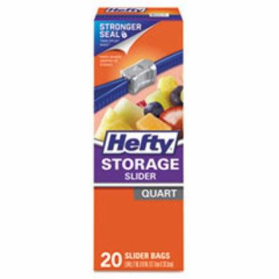 Slider Bags, Storage, 1 qt, 7 x 8, 0.7 mil, Clear,