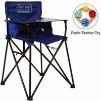 ciao baby - Portable High Chair with Rattle Teether Toy - Blue