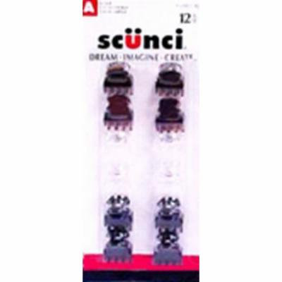 Scunci Jaw Clip Fas Min Oval Top 12Pk (3-Pack)