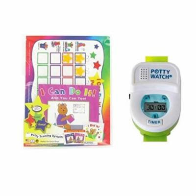 Kenson Kids Potty Training Chart Set with Potty Watch, Pink/Green