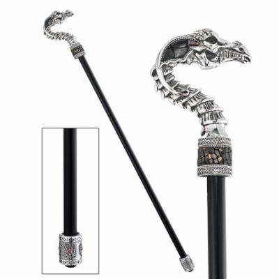 DESIGN TOSCANO QS922493 DRAKKAR CURVED NECK DRAGON WALKING STICK