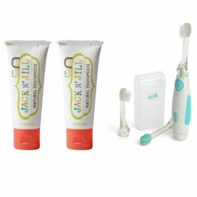 Jack N' Jill Natural Toothpaste 1.76oz 2-Pack with Vibrating Toothbrush (Blueberry)