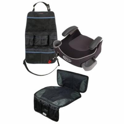 Graco Affix Backless Booster Car Seat with Car Seat Mat & Backseat Organizer, Davenport