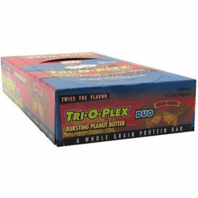 Chef Jay's Tri-O-Plex Duo Bursting Peanut Butter Whole Grain Protein Bars, 3.5 oz, 12 count