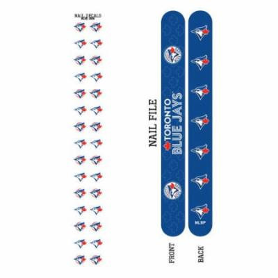 Bundle 2 Items: Toronto Blue Jays Nail File and Nail Sticker Decals