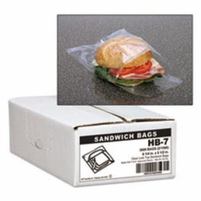 Jumbo Sandwich Bags, Fold Lock, 5 1/2 x 6 1/4, 0.7mil, Clear, 3000/Car