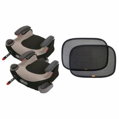 2 Graco Affix Backless Booster Car Seats with Free Sun Shades, Pierce