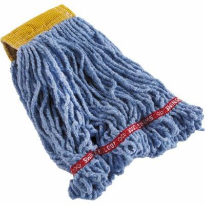 Rubbermaid Commercial Swinger Loop Shrinkless Cotton/Synthetic Mop Heads, Small, Blue, 6 count