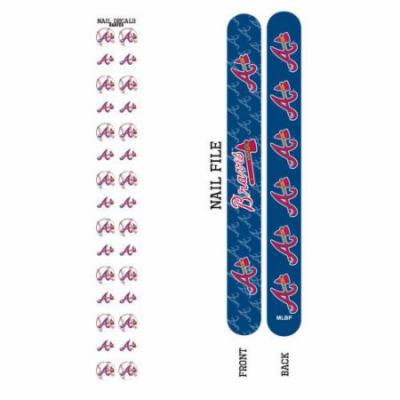 Bundle 2 Items: Atlanta Braves Nail File and Nail Sticker Decals