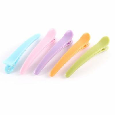 Lady 9.5cm Plastic Alligator Barrette Single Prong Hair Clip Multicolor 5pcs