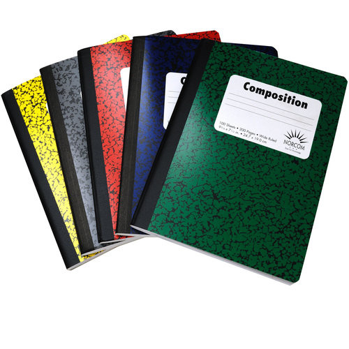 Colored Marble Composition Book, Wide Ruled, 100 Sheet, Color May Vary