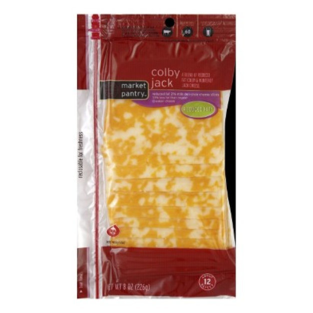 Market Pantry Reduced Fat Deli Sliced Colby Jack Cheese 8 oz. 12