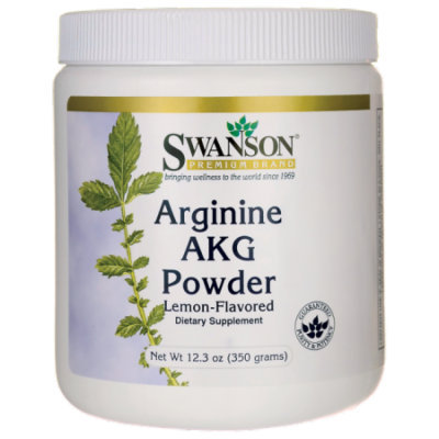 Swanson Arginine Akg Powder Lemon Flavored 12.3 oz (350 grams) Pwdr