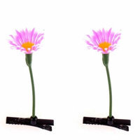 Floral Antenna Hairpin Artificial Flower Pink Daisy Hair Clips 2 Pcs