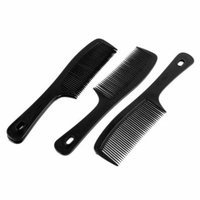 Woman Hairdressing Tool Plastic Curly Straight Hair Care Comb Black 4pcs