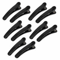 Girls Lady Plastic Alligator Hair Clips Clamps Hairpin 60mm Long 10 Pcs Black